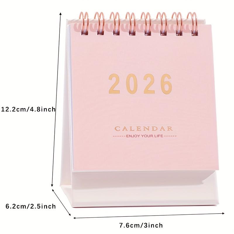 2026 Mini Desk Calendar, Monthly & Weekly Planner, Thick 250g Paper, Twin Wire Binding, Multiple Colors Available, Home Office Organizer, Office Stationery Supplies