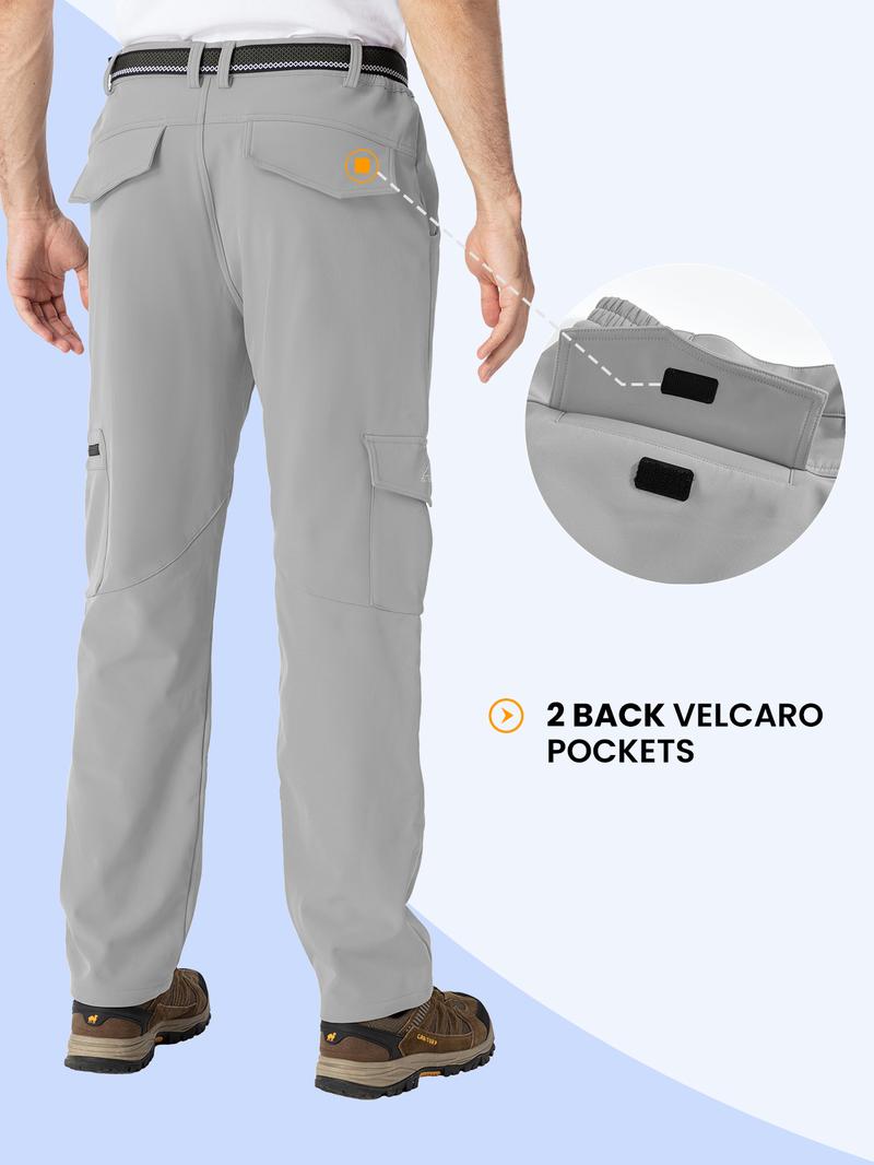 YSENTO Men's Waterproof Cargo Pants Snow Ski Outdoor Insulated Trousers Hiking Snowboard Fleece Work Pants 6 Pockets Workout Jogger