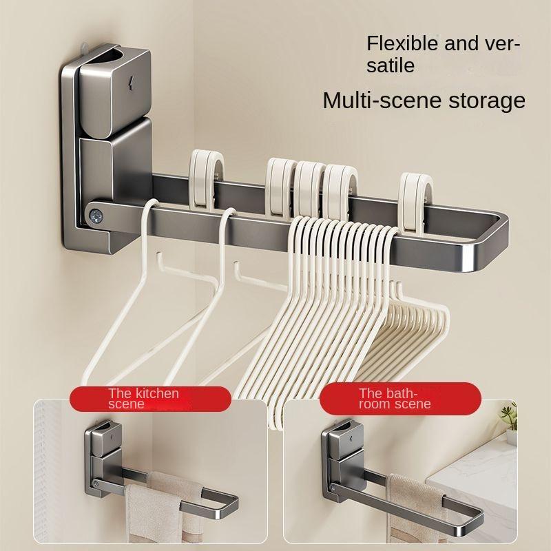 A Foldable Towel Rack with a Suction Cup, Suitable for Hanging Hand Towels at The Sink, Featuring a No-Drill Design for Storing Towels, Jewelry, Headbands, And Other Items in The Bathroom.
