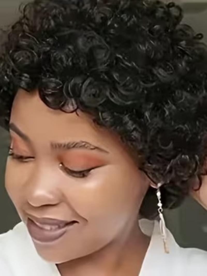 Curly Pixie Cut Wigs with Bangs, Human Hair for Women, Short Layered Bob Wig, Natural Look, Easy Maintenance, Perfect for Daily Wear, Kinky Curly Wig Curly Pixie Cut Wigs with Bangs, Human Hair for Women, Short Layered Bob Wig, Natural Look, Easy Maintenance, Perfect for Daily Wear, Kinky Curly Wig