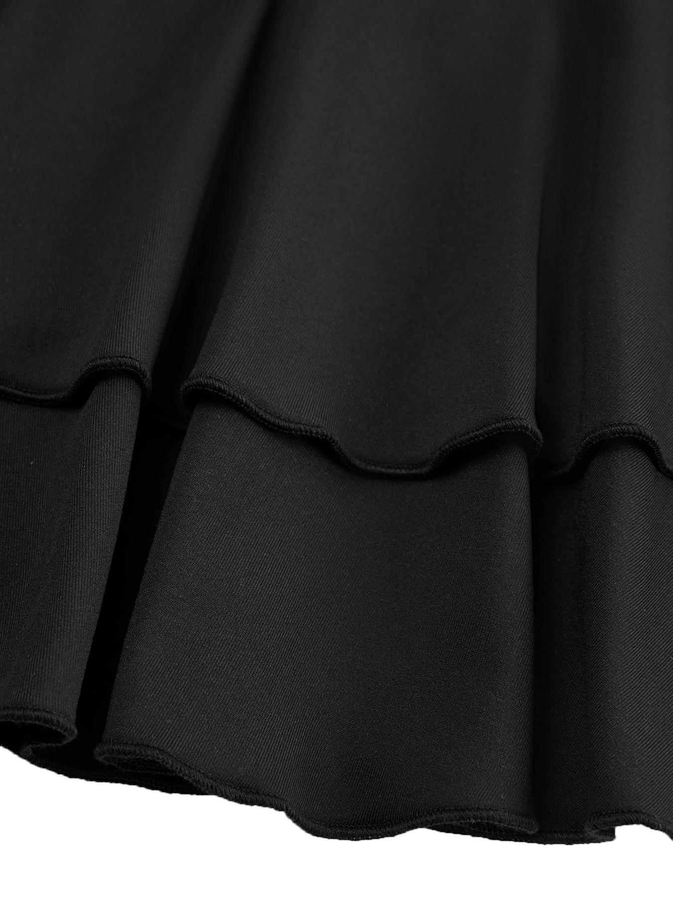 Autumn Elegant Sexy Women's Solds Plus Size Dress Lace Splicing Deep V Neck Long Sleeve Folds Ruffle Hem Slim Mini Dress