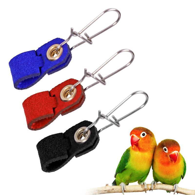 7 Size Pet Parrot Leg Ring Ankle Foot Chain Bird Suede Foot Ring Chain Leather Parrot Foot Live Buckle Rings Accessories 4 Color
