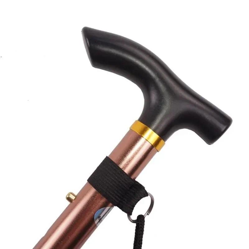 Multifunction Walking Stick Trekking Poles Telescopic Fold Crutches Hiking Stick Crutch Elderly Metal Stick Walking Cane Outdoor Hiking Gear