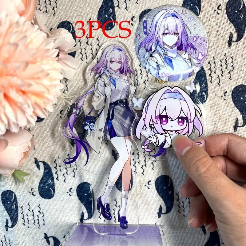 3 Piece Star Rail Acrylic Figure Collection, Office Desktop Decor, Cute Design, Anime & Gaming Lovers, Birthday & Valentine Gift, Collectible Figure Decor