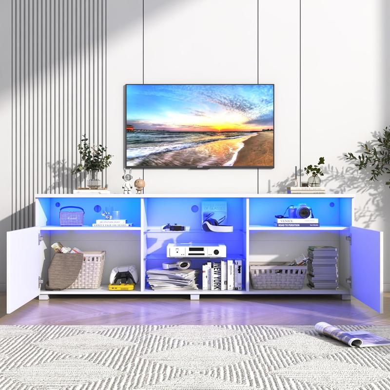 Modern LED 57/65/71/80.7/86.6in TV Stand for 55/60/65/70/75/80/85/90/95 inch TV,High Glossy TV Entertainment Center with Storage Drawer,TV Stands for Living Room,APP RGB Light,Smart Modern TV Cabinet (Black/white) Modern LED 57/65/71/80.7/86.6in TV Stand for 55/60/65/70/75/80/85/90/95 inch TV,High Glossy TV Entertainment Center with Storage Drawer,TV Stands for Living Room,APP RGB Light,Smart Modern TV Cabinet (Black/white)