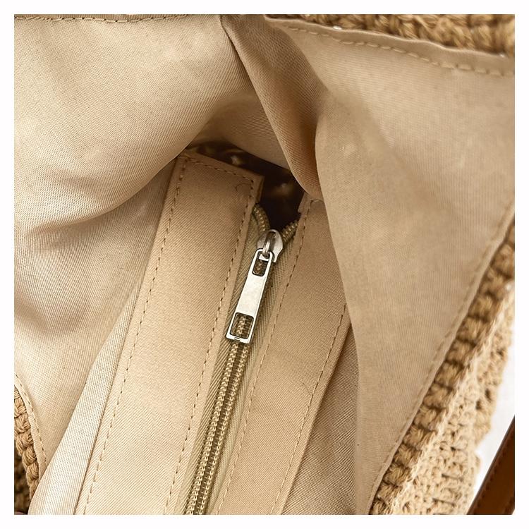 Women's Bohemian Straw Bag, Summer Beach Resort Shoulder Tote, Large Capacity, Hollow Out Design, Fringe Detail, French Style, Commute Friendly