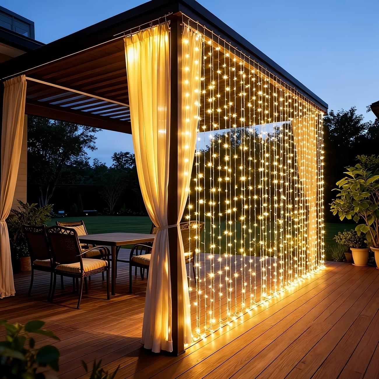 300led Fairy Curtain Light, USB Powered, 8 Flash Modes, Ideal for Windowsill, Bedroom, Wedding, Easter Decor, Indoor Outdoor Use, Curtain String Lights, Atmosphere Light, LED Decoration, LED Lighting