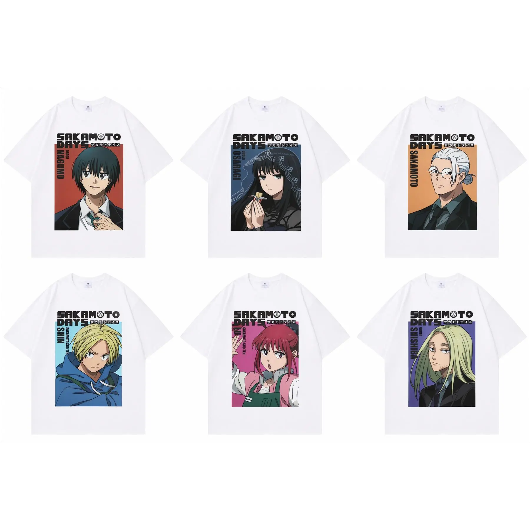Anime SAKAMOTO DAYS 6 Designs Colorful Characters Pattern Casual Pure Cotton Tshirt,Unisex Fashion Tops,Oversized Streetwear Summer Tshirt,Vacation Outfit,Best Holiday Gift for Anime Fans Halloween Y2k INS