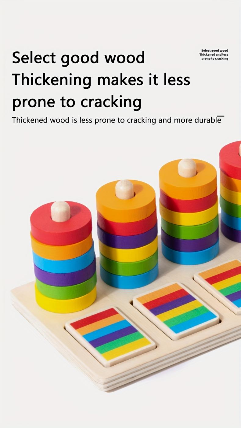 Color matching stacking columns to improve children's hand-eye coordination and color recognition - fun education, stress-free learning, the first choice for holiday birthday gifts! New wooden toys are on the market