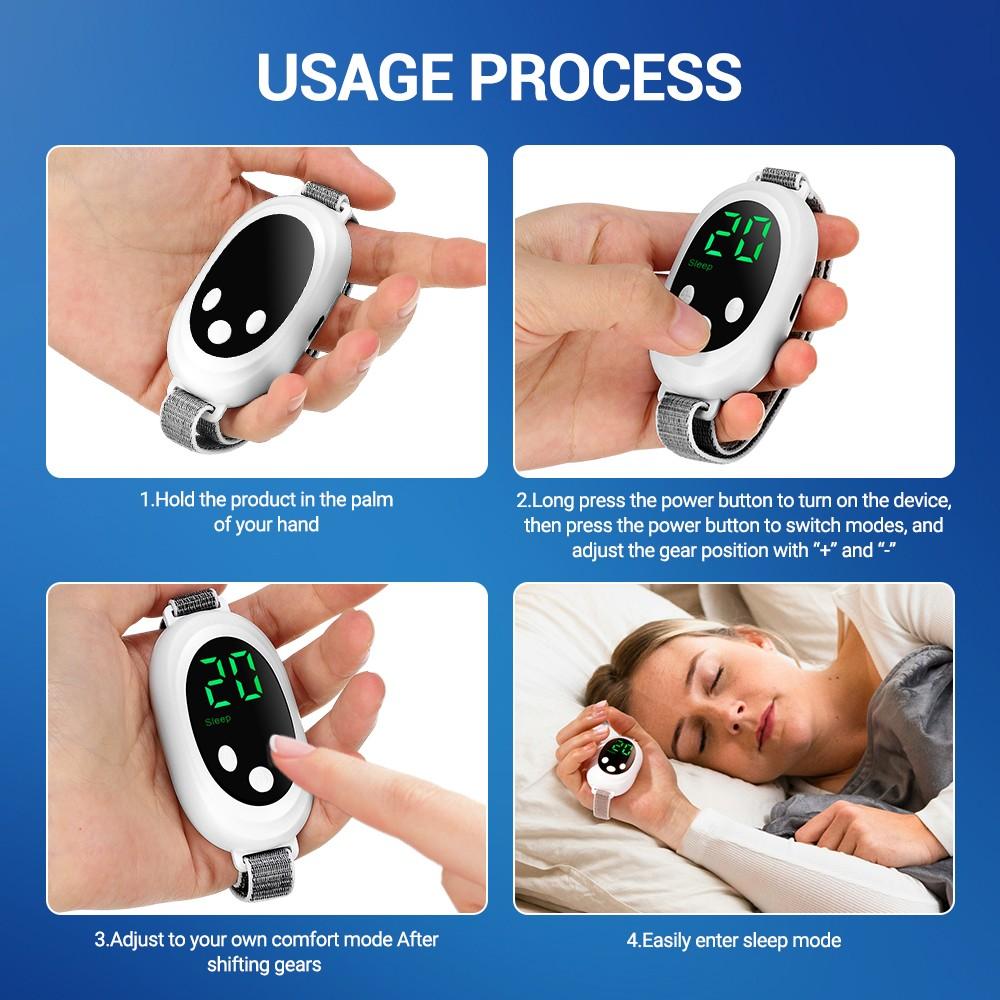 Portable Sleep Aid Device, Microcurrent Pulse Sleep Therapy, Relieves Insomnia Anxiety, Night Relaxation Stress Relief, USB Charging