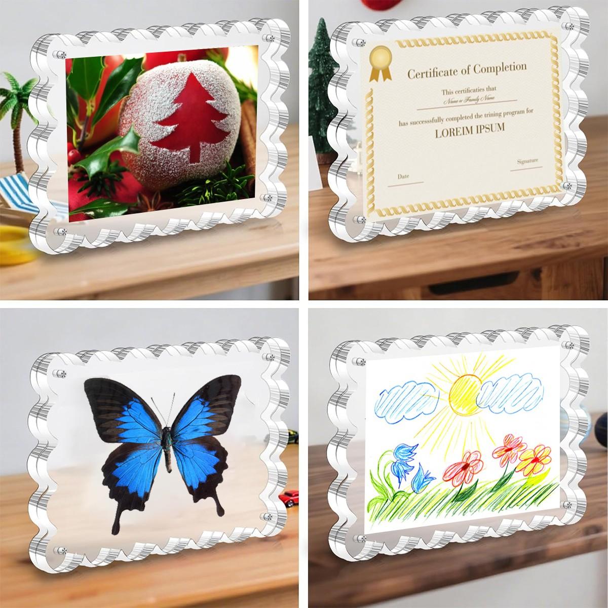 Rectangular Transparent Christmas Frame, Warm Gathering Through Clear Material, Festive Decoration, Holiday Gift Idea