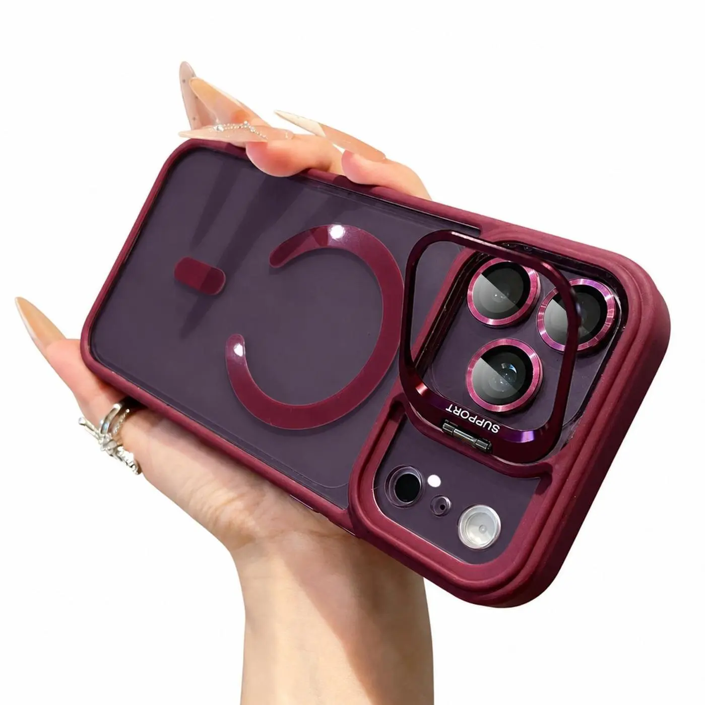 OREKROY MagSafe Magnetic Acrylic Hard Clear Case for iPhone 18 Pro Max 18Pro 17 16 15 14 13 12 Pro Max, With individual Camera Lens Protector and built-in Ring Kickstand, Military Grade Shockproof Phone Cover