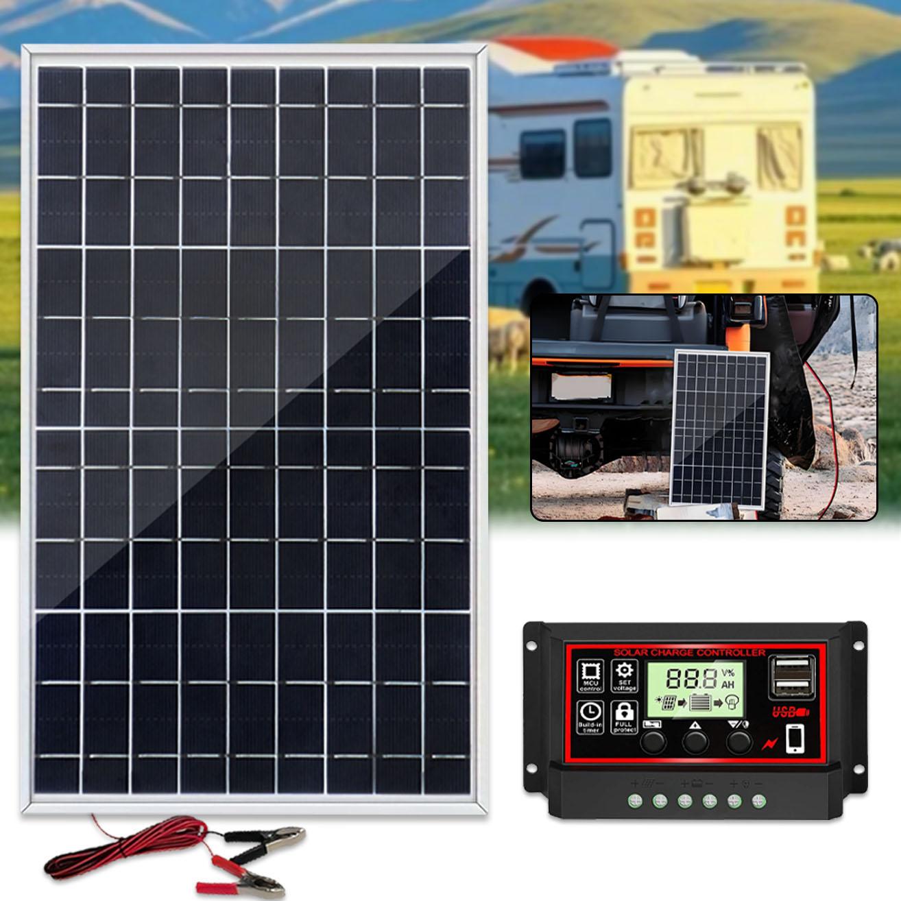 Single Crystal Silicon Solar Panel Kit, Solar Charger, Car Charger with 80a/100a Controller, Output 12V-18v-24v Dc Interface