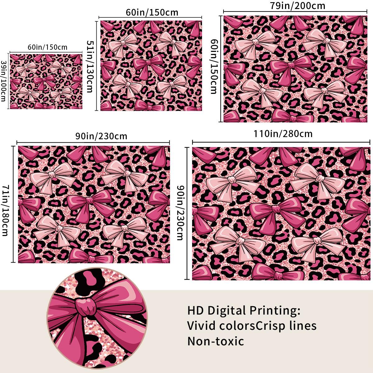 Leopard Print Bow Pattern Tapestry, Fashionable Room Flag, Unique Wall Art In Living Room And Bedroom, Soft And Durable Suitable For Adult Daily Holiday Birthday Gifts