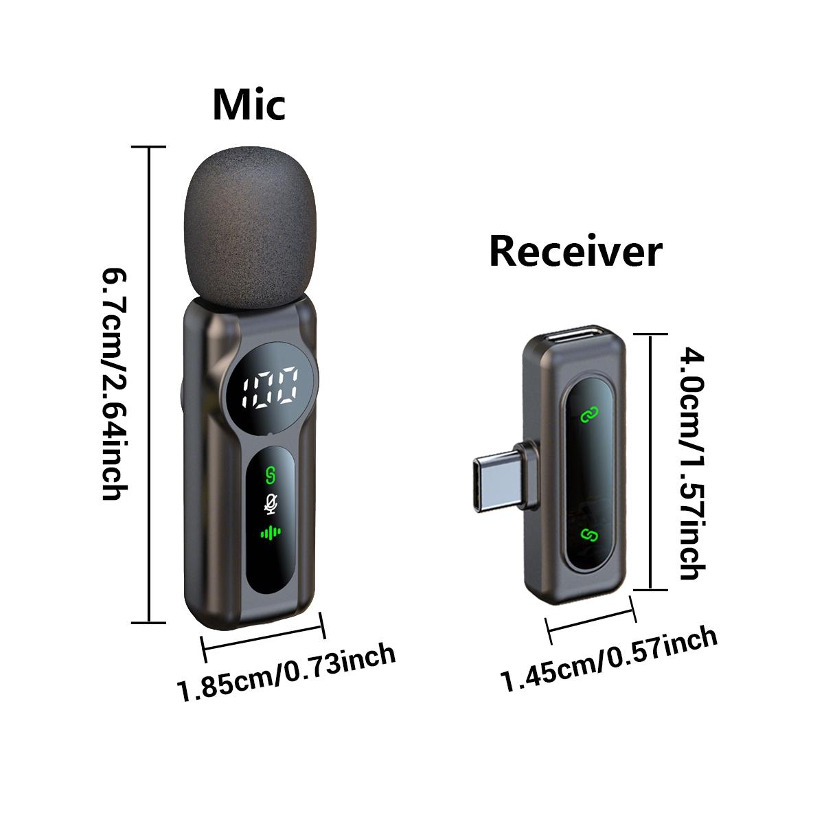 Mini Pro Wireless Lapel Mic for iPhone, iPad, Android, Intelligent Noise Cancellation, Long Battery Life, Ideal for Vlogging, Teaching, Wireless Lavalier Mics
