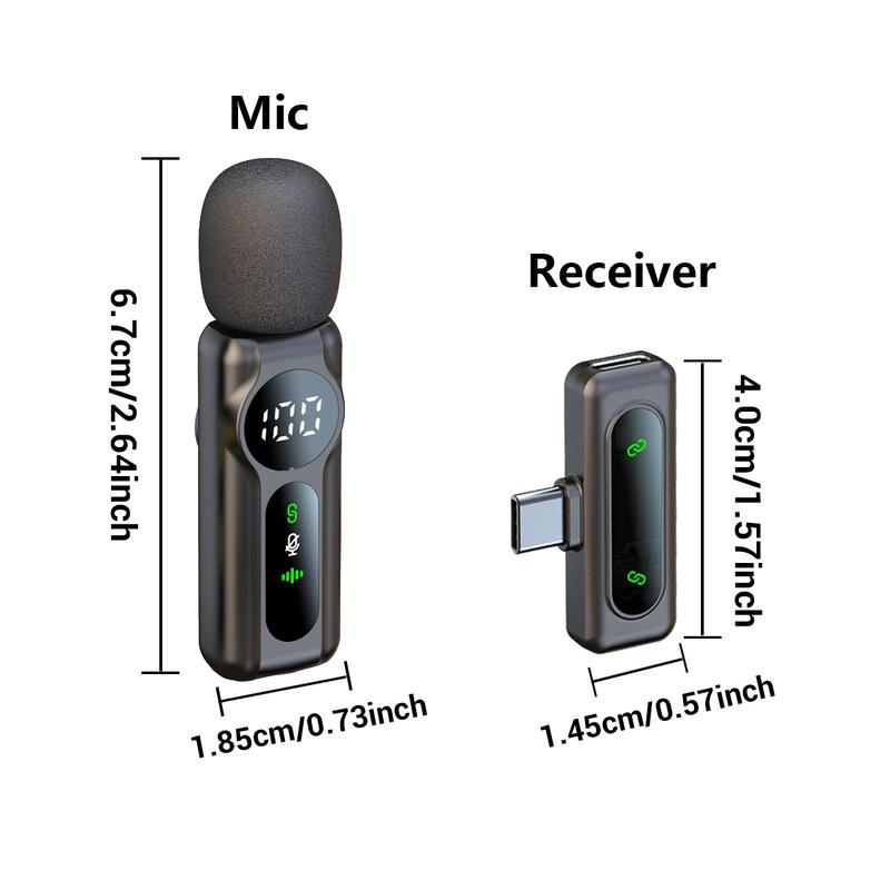 Mini Pro Wireless Lapel Mic for iPhone, iPad, Android, Intelligent Noise Cancellation, Long Battery Life, Ideal for Vlogging, Teaching, Wireless Lavalier Mics