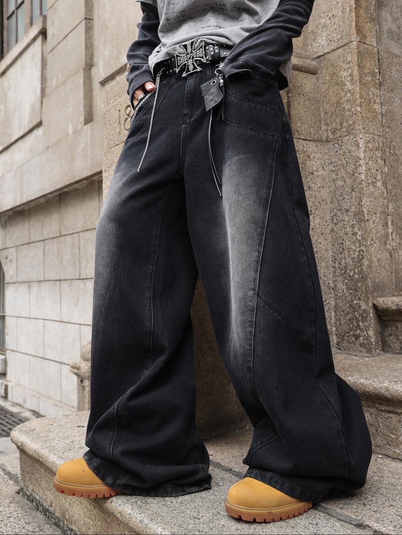 Men's Vintage Knife Jeans, Long Patchwork Y2K Street Style, Perfect Gift for Boyfriend and Husband, All Seasons