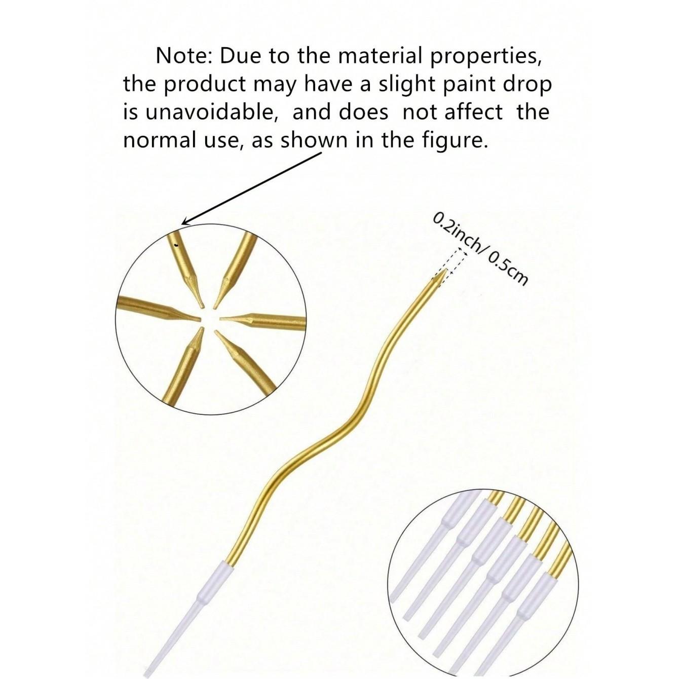 6Pcs/Box Spiral Twisted Birthday Cake Candles - Curved Gold/Silver Metallic Cake Toppers, Elegant Arch Candles for Birthdays, Weddings, Festivals & Party Decorations