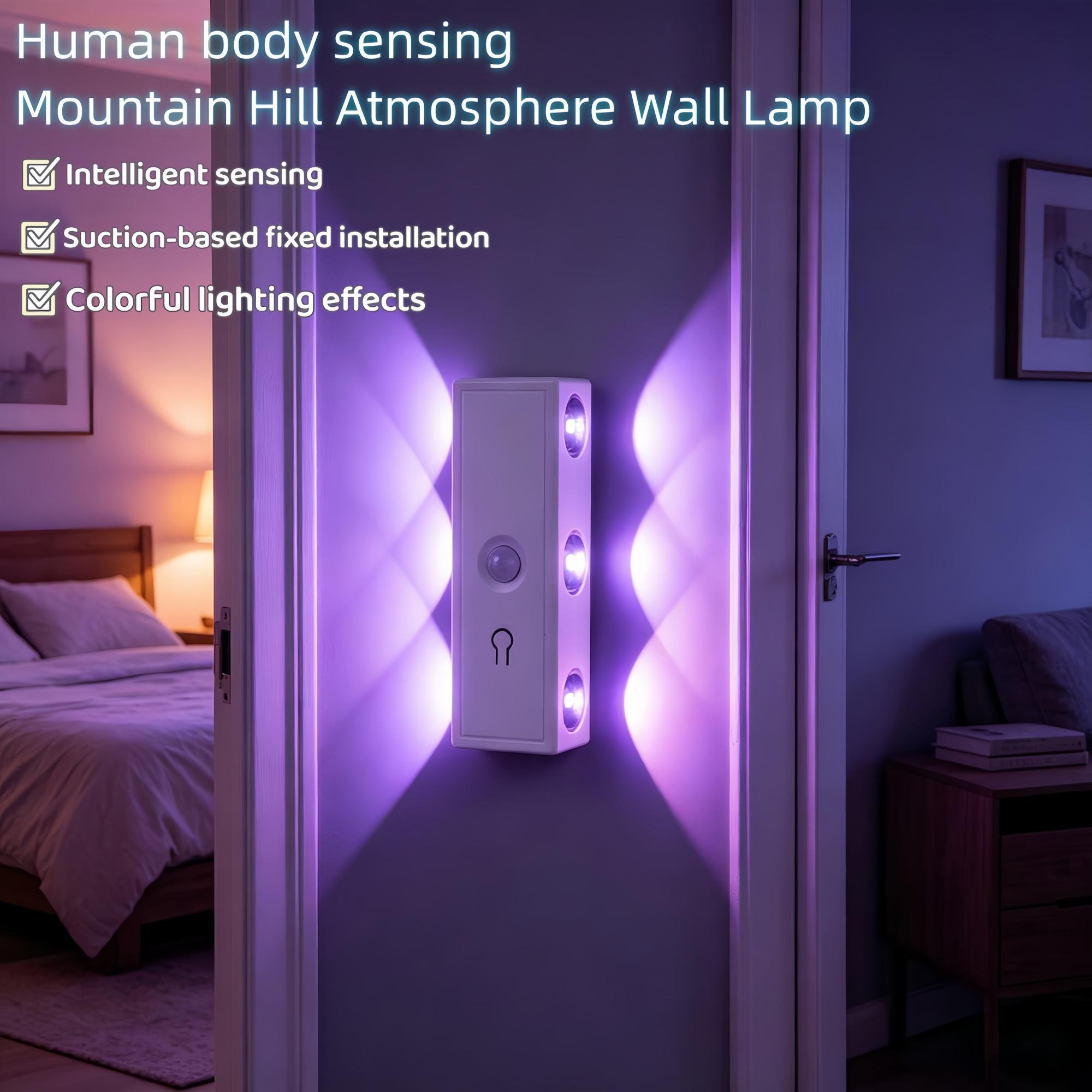 Smart Motion Sensor Wall Light, Magnetic No-Drill Installation, USB Charging, Rgb7 Colors & Warm Light, Ideal for Stairs, Bedroom, Living Room