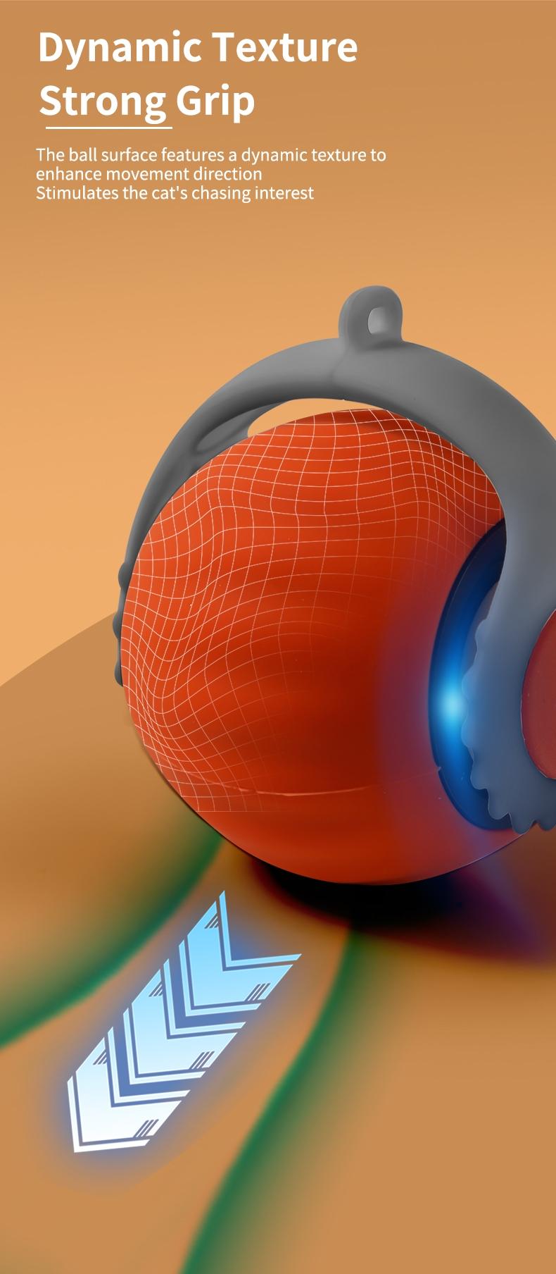 1 fast-moving cat toy ball with tail - automatic rolling ball - intelligent induction activation - can be charged by usb - suitable for large, medium and small cats to play indoors