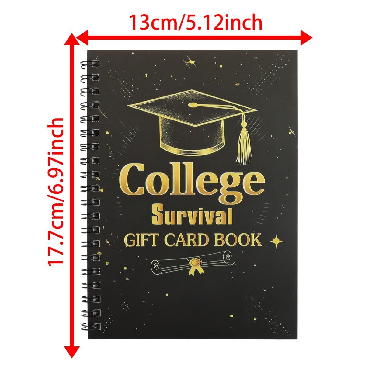 College Survival Gift Card Organizer Notebook, Graduation Season Gift, Coil Binding, Perfect for University Students, Practical and Stylish