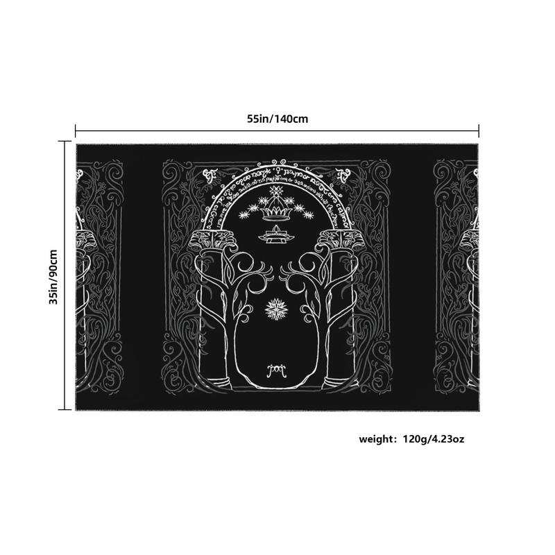 1pc Mountain Door In The Style Of J.R.R Washable Vintage Style Tablecloth Cover for Home and Party Decor, Machine Made 35in*55in Size