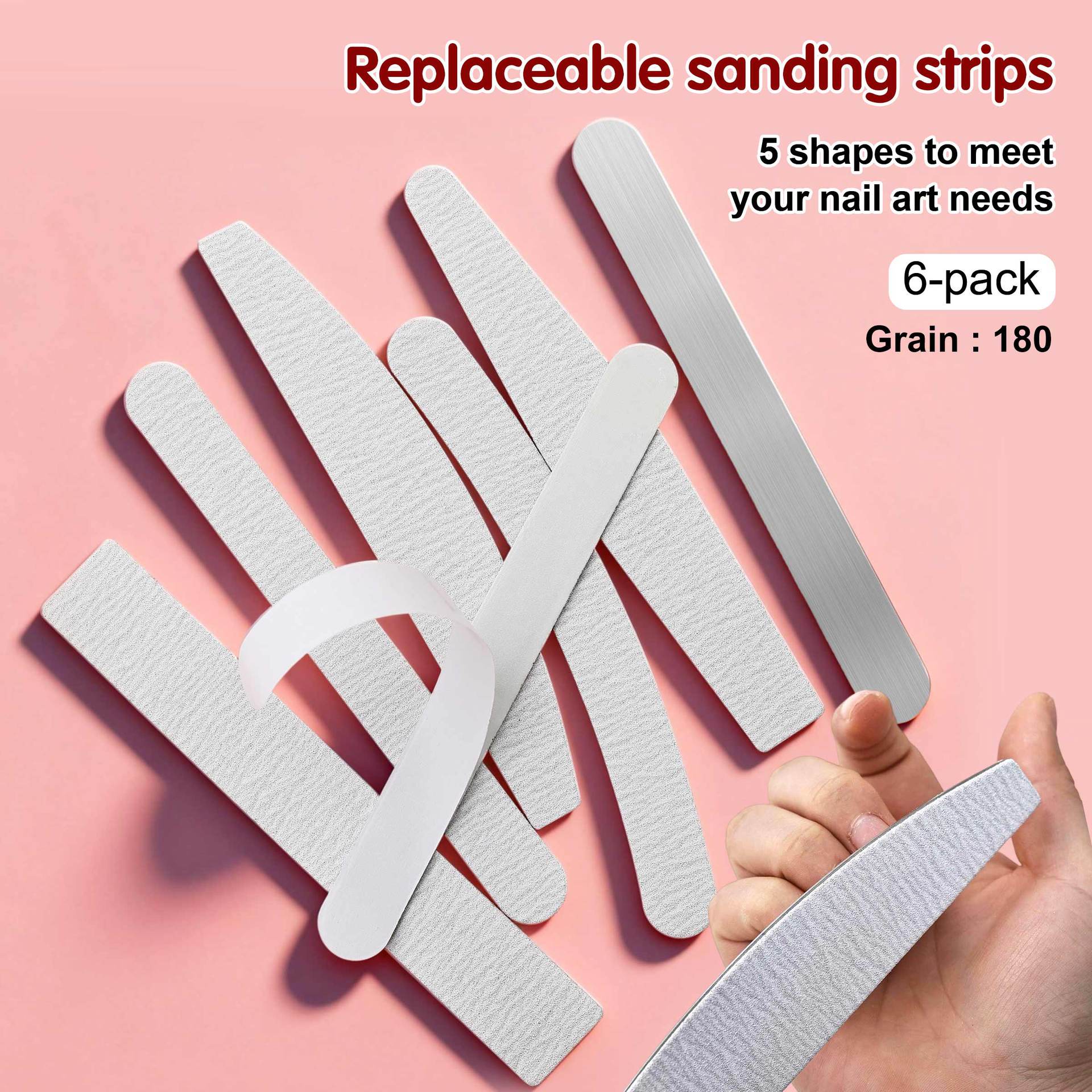New replaceable sandpaper iron sheet set for nail salons with nail files, polishing strips, and shaping replacement set tech equipment