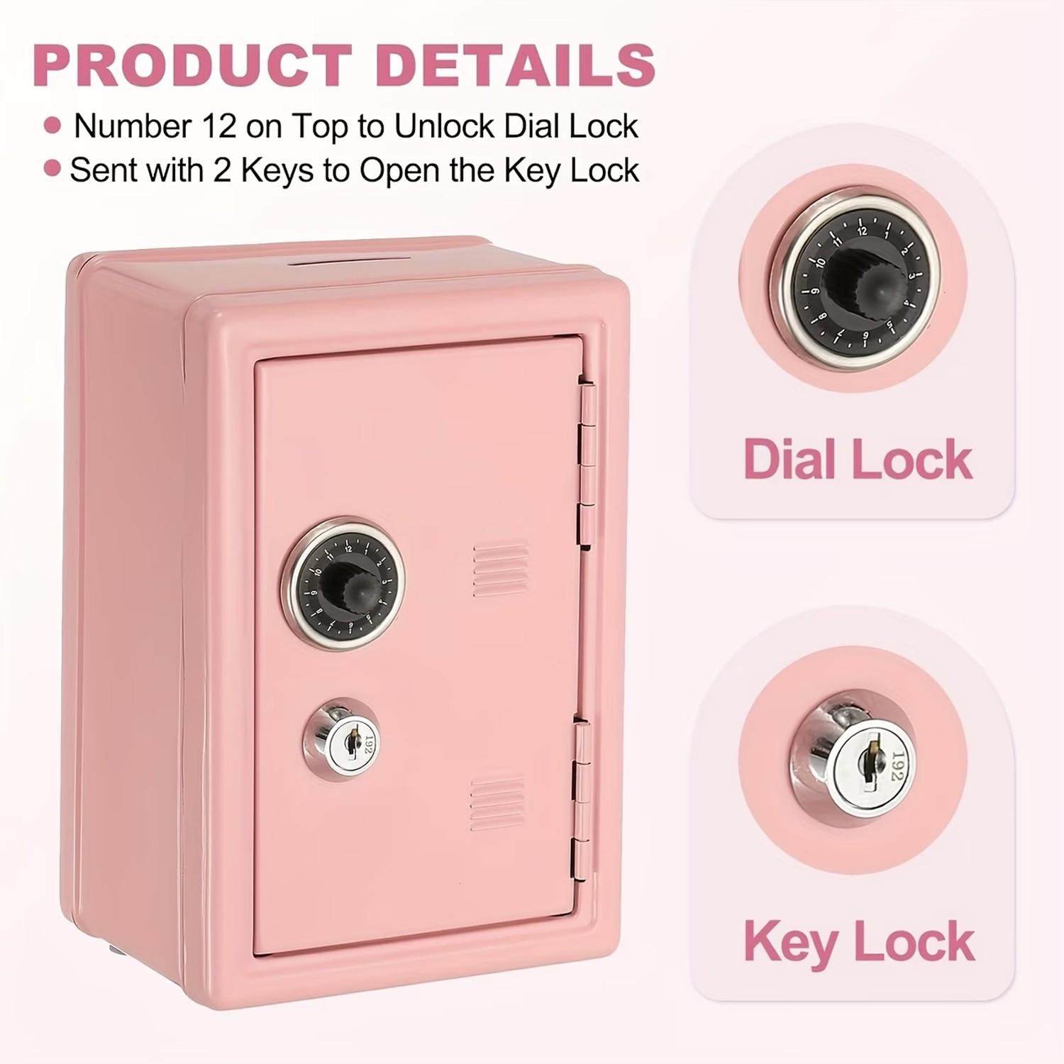 Metal Key Safe Box, Large Capacity Security Vault, Emergency Unlock, Compact Floor/table Top, Home Office Business Use