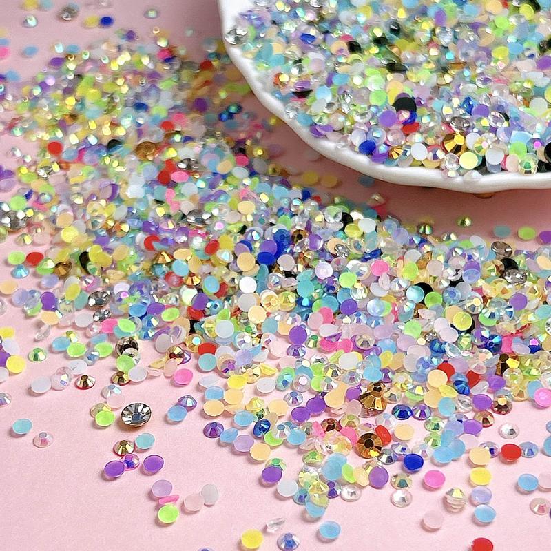 1Box Shiny Half Round Resin Rhinestones Nail Charms Colorful Mini Flat Bottomed Rhinestones Nail Decorations Diy Nail Art DIY Cup Nails Accessories Kits