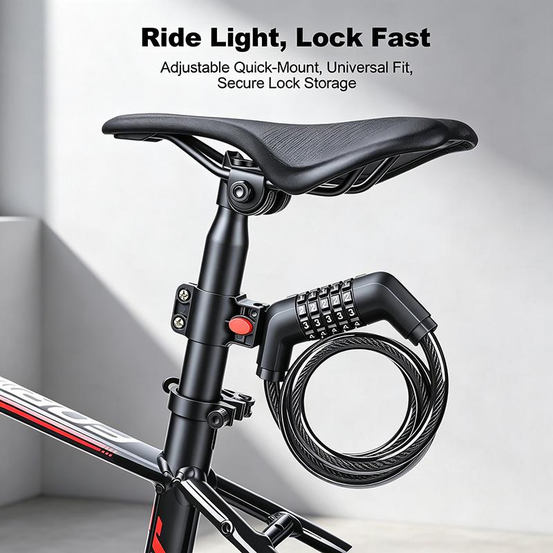 Bicycle Lock, 5-Digit Resettable Combination Cable Lock, with Mounting Bracket, Security Lock for Bikes, Scooters, E-Bikes, Motorcycles, Fences, Gates, Bicycle Accessories Bicycle Lock, 5-Digit Resettable Combination Cable Lock, with Mounting Bracket, Security Lock for Bikes, Scooters, E-Bikes, Motorcycles, Fences, Gates, Bicycle Accessories