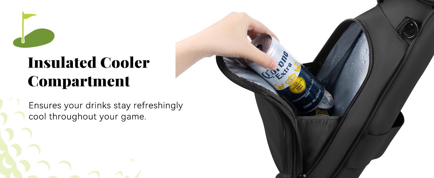 UNIHIMAL Small Par 3 Golf Bag Lightweight Synthetic Leather —Easy to Carry and Durable Pitch n Putt Golf Bag for Men & Women, Waterproof Design