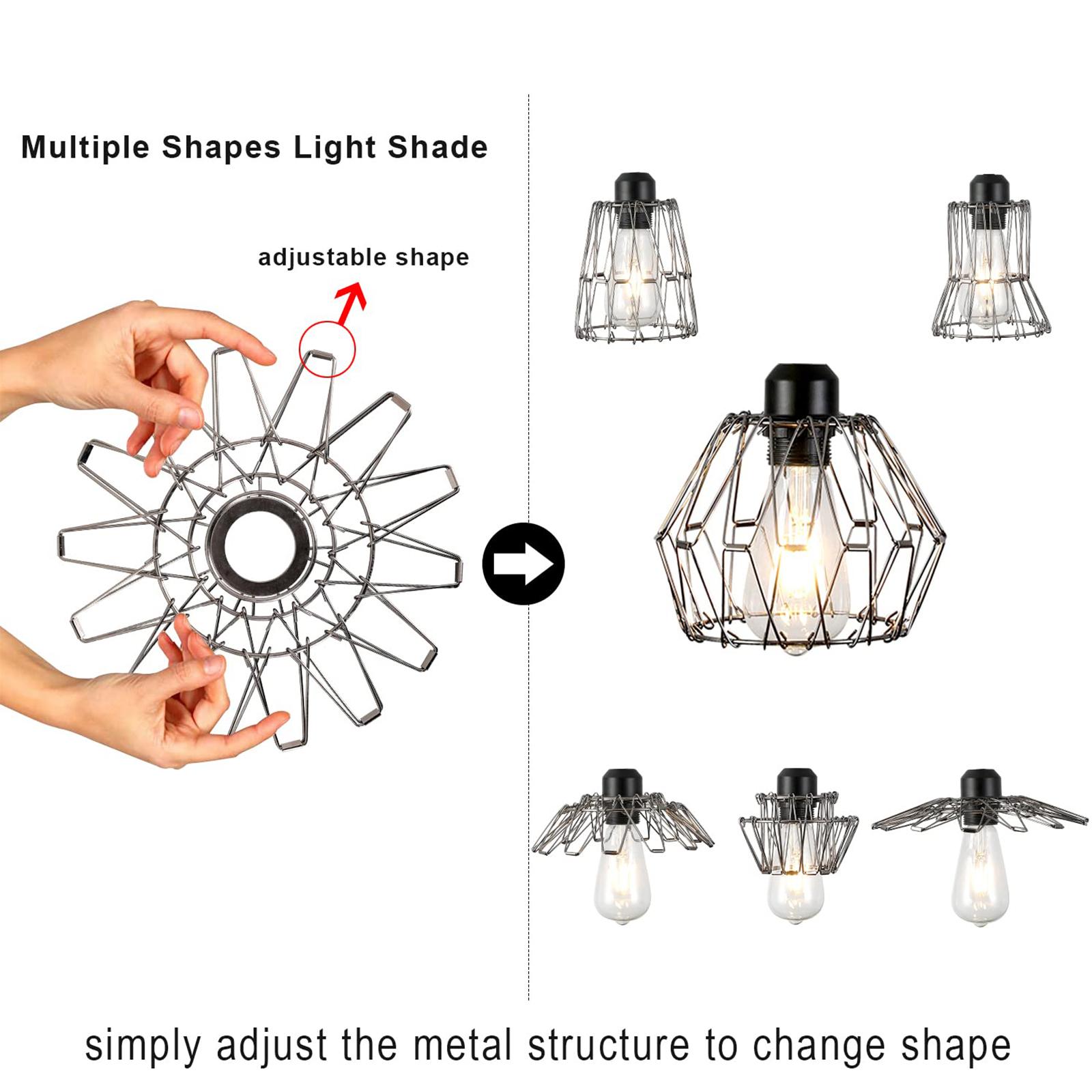 Serbasic Vintage Deformable Metal Cage Pendant Light E27 Base Adjustable Hanging Ceiling Fixture for Kitchen Living Room Dining Room Retro Industrial Style Serbasic Vintage Deformable Metal Cage Pendant Light E27 Base Adjustable Hanging Ceiling Fixture for Kitchen Living Room Dining Room Retro Industrial Style