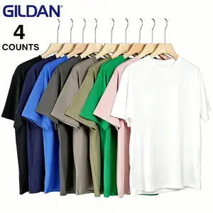 GILDAN G5000 4 Pack Multi Color T-Shirts Men 100% Cotton Heavyweight Blank Tees Assorted Colors Crew Neck Short Sleeve Plain Tee Value Pack S-4XL