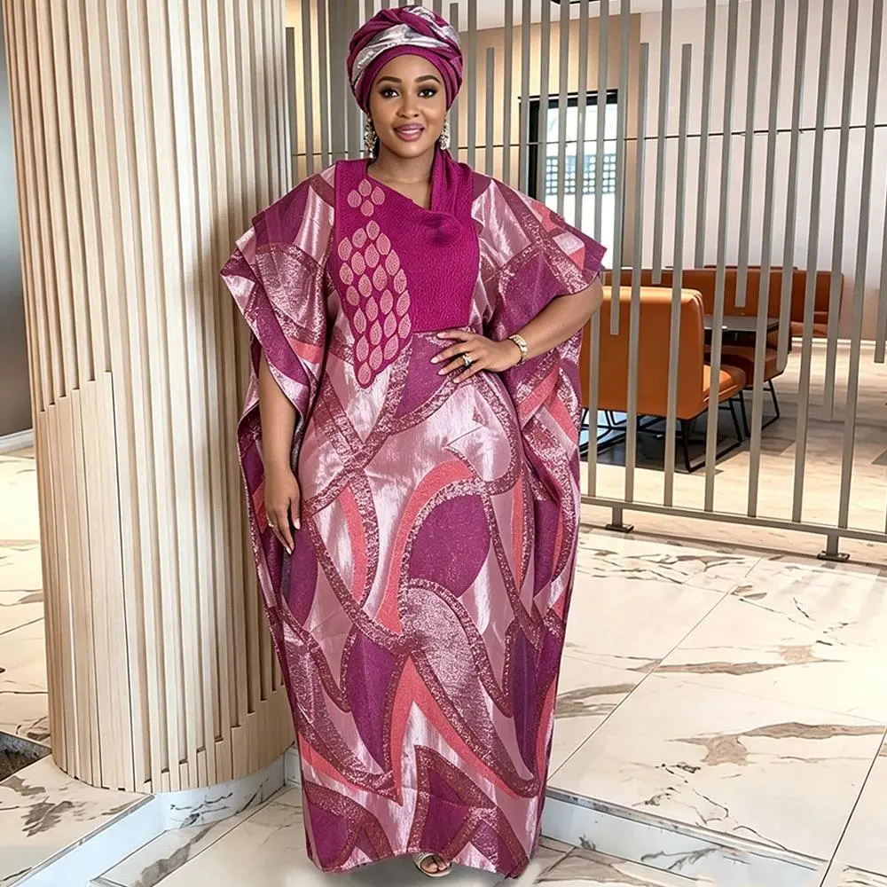 African Dresses for Women Traditional Africa Clothing Dashiki Ankara Bazin Luxury Embroidery Gown Muslim Kaftan Maxi Long Dress
