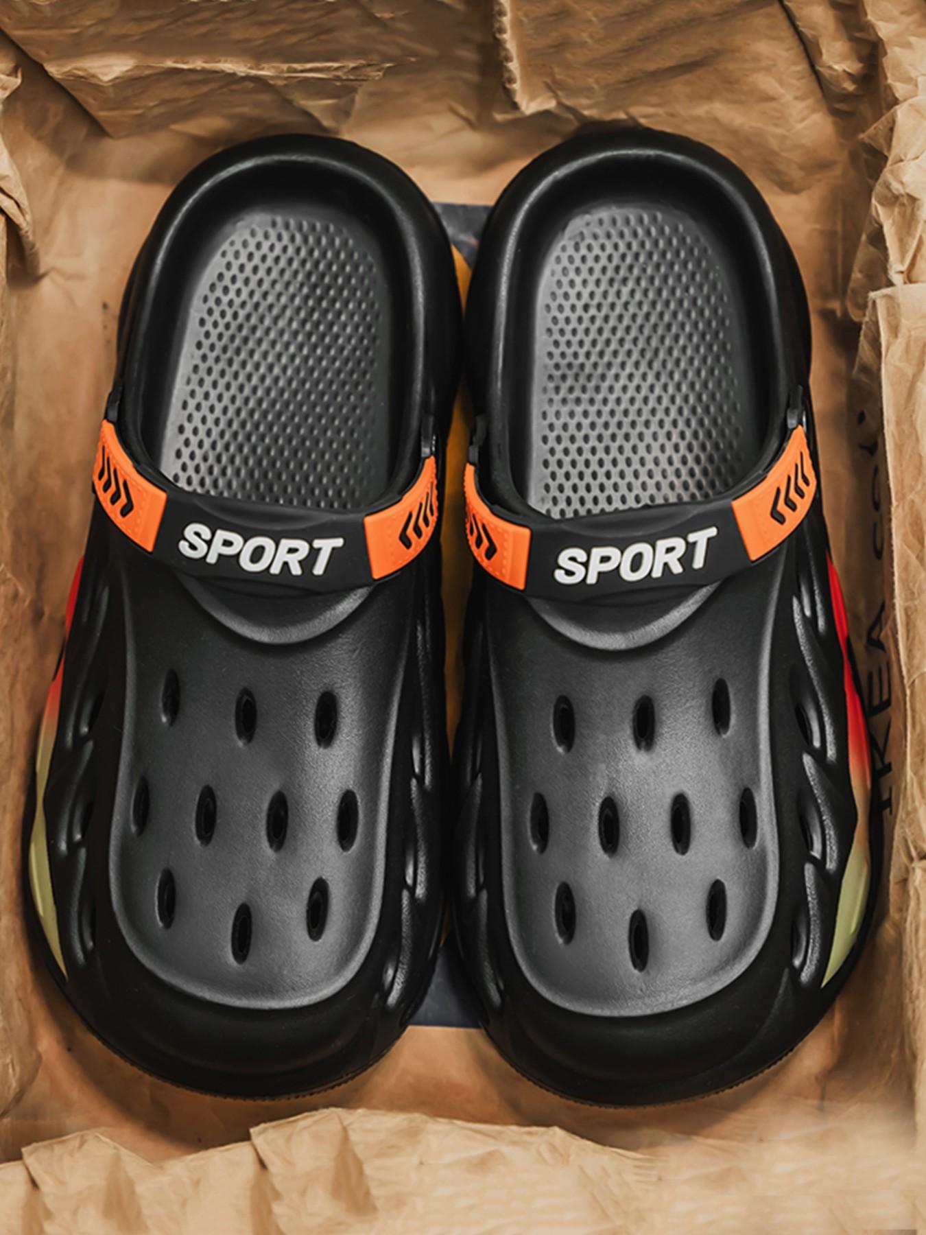 Men's Adjustable Back Strap Sandals, Gradient Holes, Soft Sole Anti-Slip Beach Shoes, Summer New Arrival, Sizes 40-45