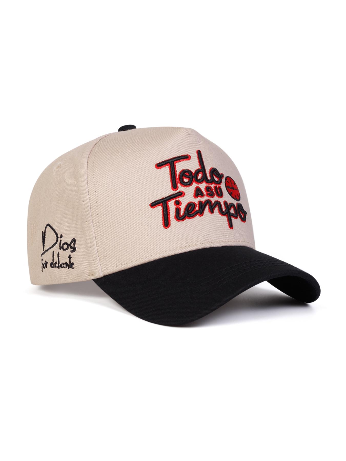 Unisex Todo a Su Tiempo Letter Embroidered Baseball Cap, Adjustable Snapback Cap, Adjustable Fitted Sun Hat for Outdoor Travel Beach Vacation All Seasons Casual Style