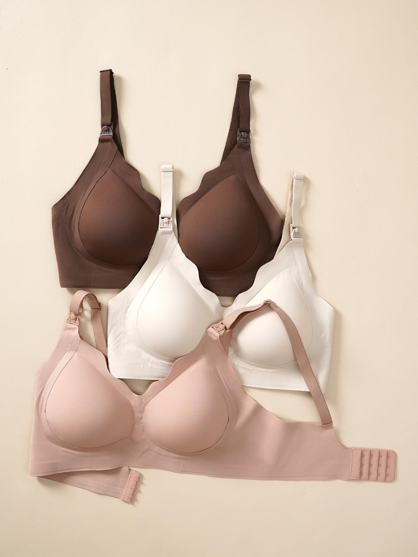 Women's Nursing Bra Set, Wireless Pregnancy Support Bras, Comfortable Seamless Design for Pregnant Mothers, Pregnancy Maternity Bra, 3 Piece Pack