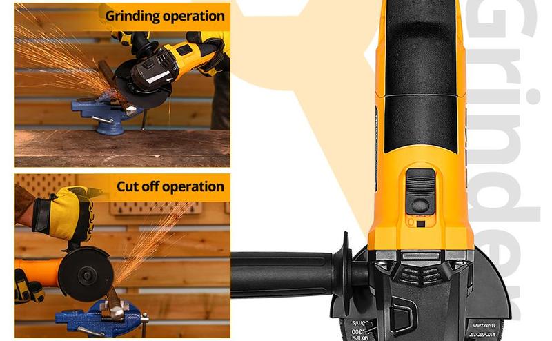 DEKO 110V Angle Grinder, 12,000 RPM, 7.5A, Ideal for Sanding, Grinding, Cutting, Professional Electric Tool. Portable Handle Heavy Duty Industrial