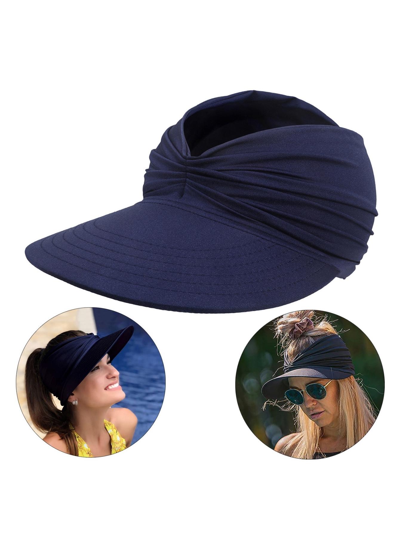 Women's Sun Protection Wide Brim Hat, Casual Outdoor Beach Sun Hat for Women & Girls, Fashion Accessories for Traveling & Beach Party