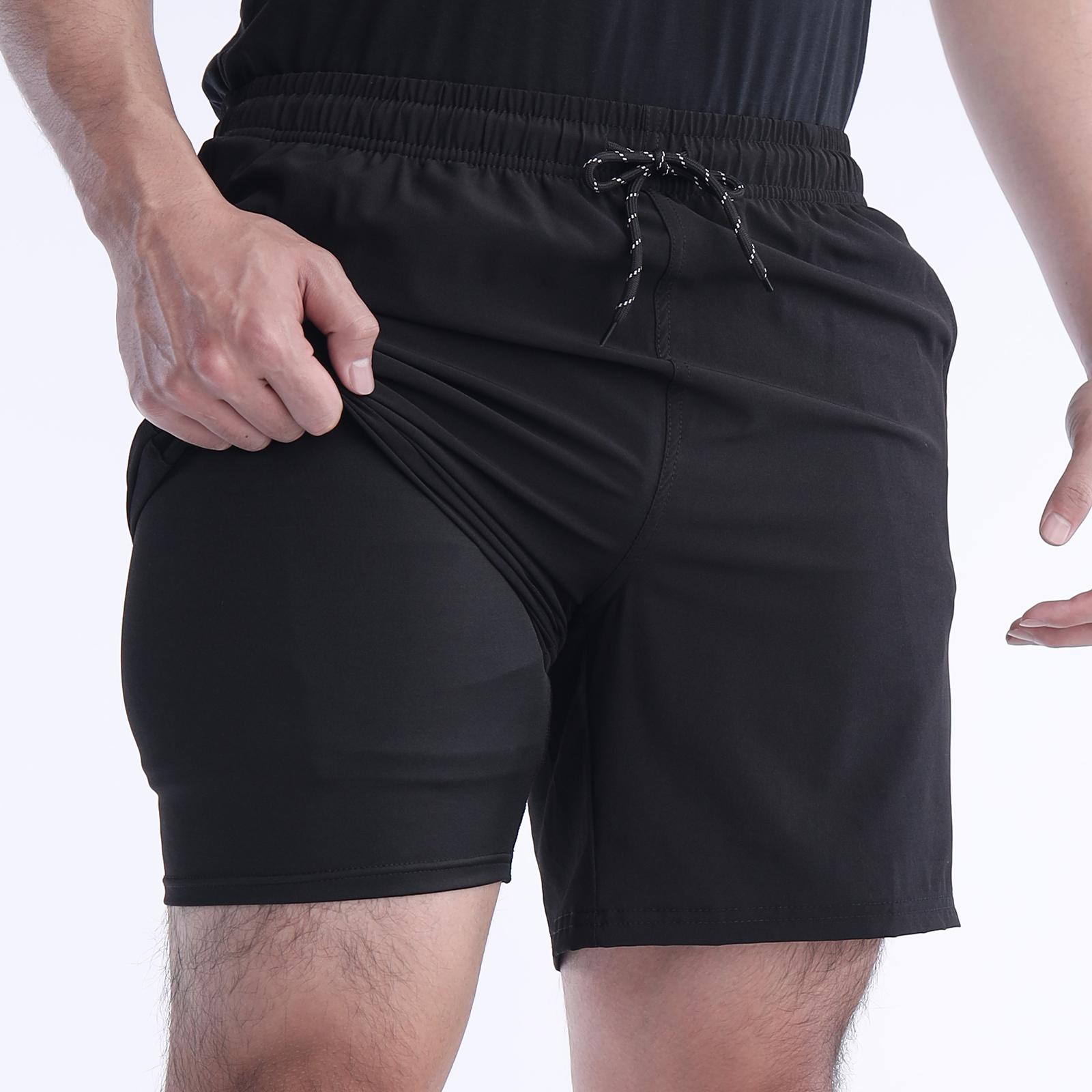Mens Swim Trunks with Compression Liner Quick Dry Board Shorts Beach Sports Short Swimming Bathing Suits