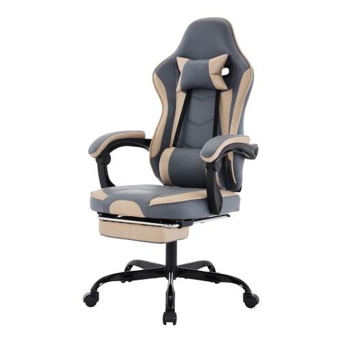 【Bellemave】Gaming chair, Computer chair Ergonomic chair with footrest Office chair Ergonomic computer chair with lumbar backrest Blackgray