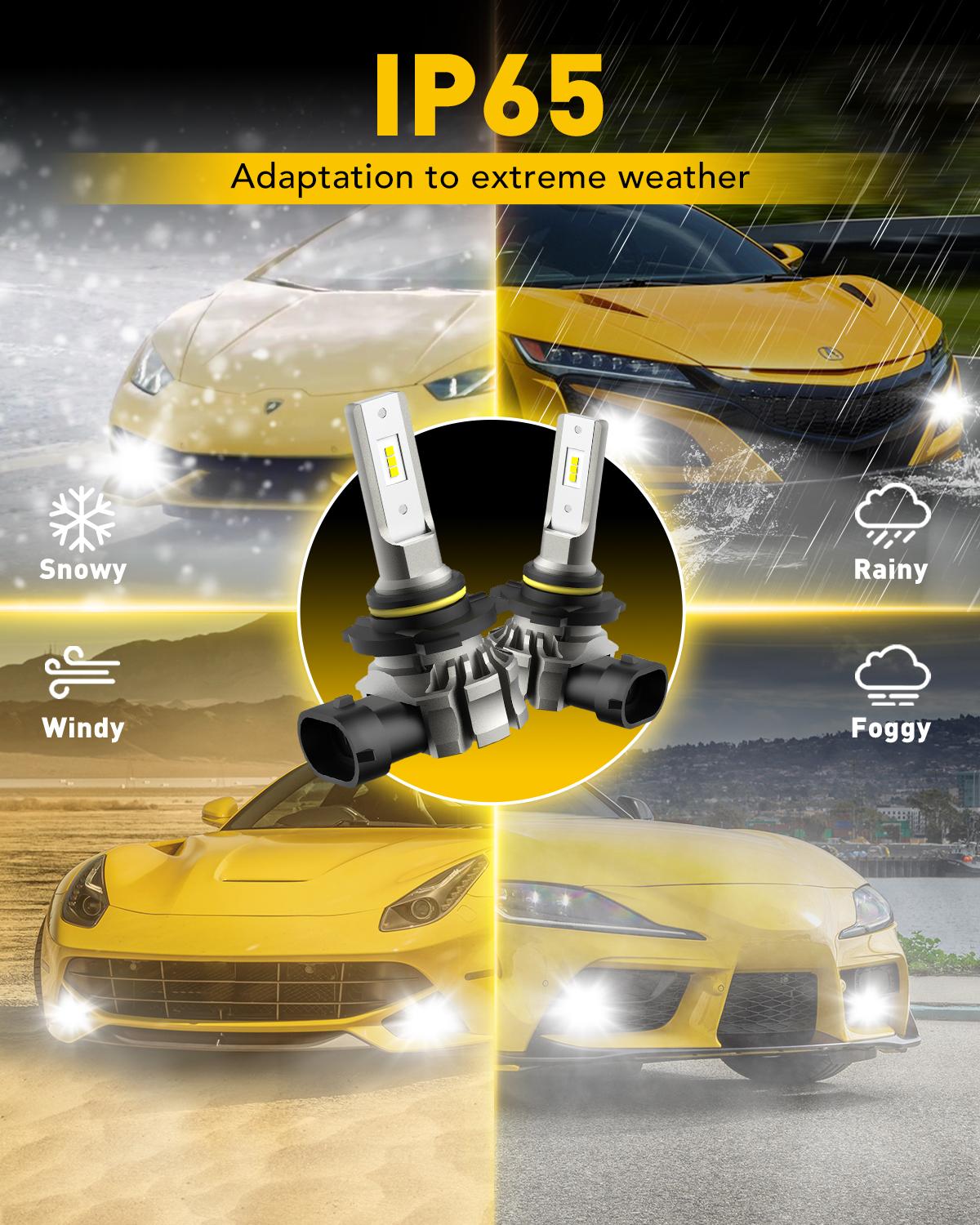 AUXITO 9145 H10 LED Fog Light Bulbs, 6000 Lumens 6500K Cool White Light/3000K Amber Yellow Light, 300% Brightness H10 9140 9045 9040 Led Fog Lights, CSP LED Chips, DRL Replacement for Cars, Pack of 2