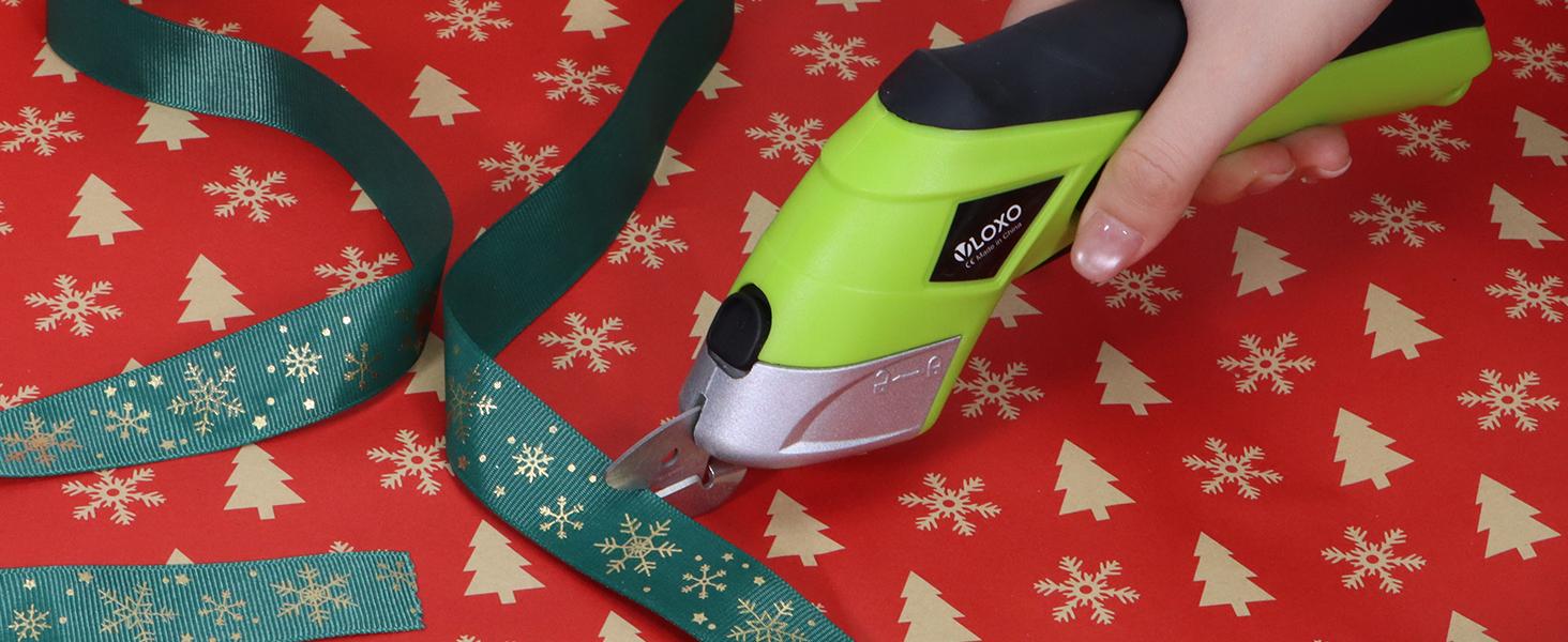 Electric Scissors Electric Box for Cardboard |   Electric Scissors with Blades and Charging Adapter for Crafts Carpet Felt with Case Green CS4001