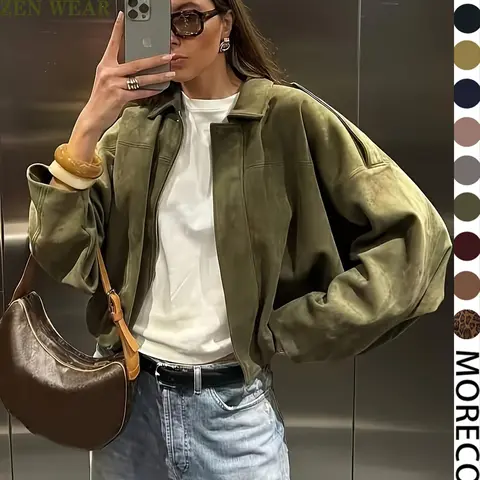 【Black Friday】Women's Loose-Fitting Jacket, Casual Basic Outerwear for Spring & Autumn, Everyday Top, Womenswear, Multiple Colors Available