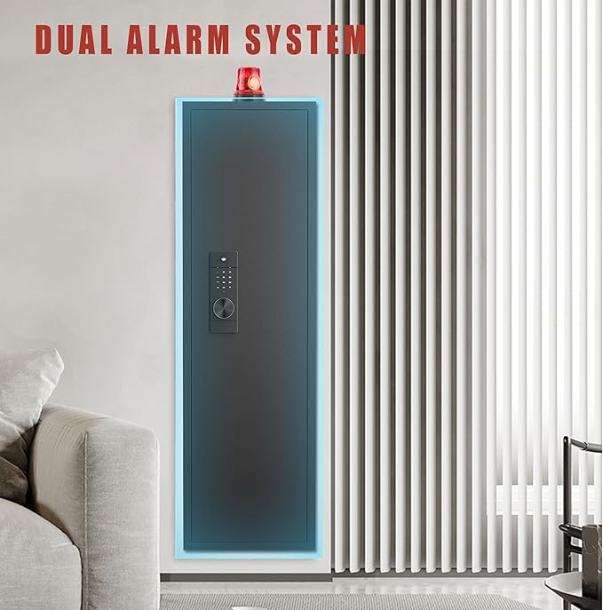 THOF,rapid access,pistol safe,2 ways to unlock,Passcode,key,Passwod Touch Panel In-Wall Safe,Hidden Wall Safe,Black and white,Avoid security risks