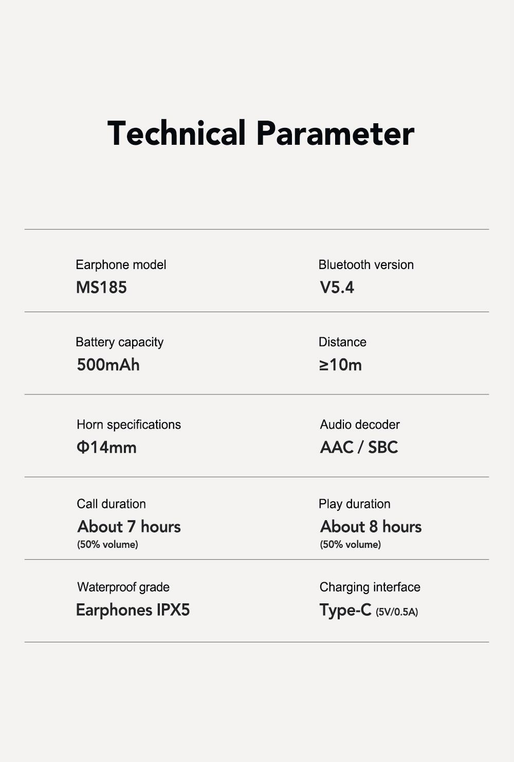 MINISO MS185 OWS Open Ear Wireless Bluetooth Earbuds Quicksand Luminous Headphones HIFI Sound Quality Sports Headphones IPX5 Waterproof With microphone