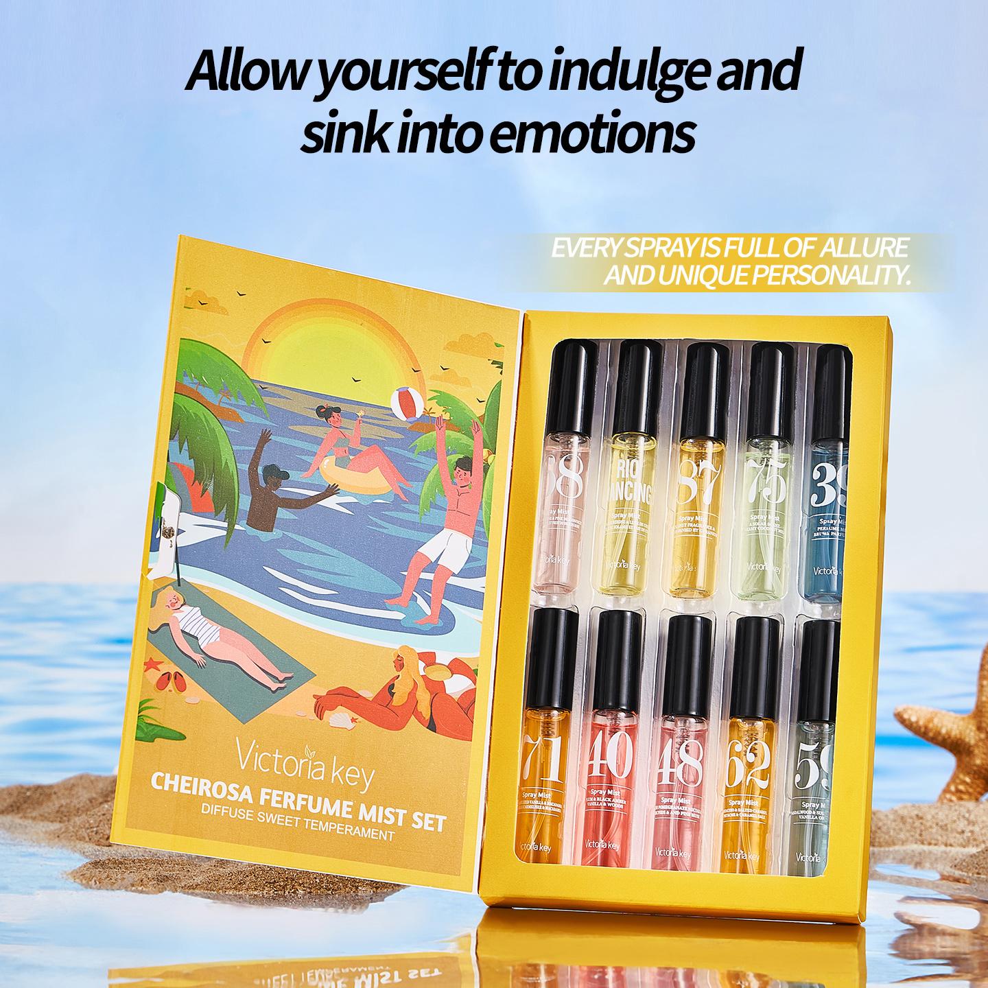 Elegant Brazil-Inspired Women's Perfume Set, Fragrance Mist Set, 10 x 5ml Warm Christmas Gourmand Scent, Perfect for Dates, Parties, Weddings, Daily Use and as a Fragrance Gift Set