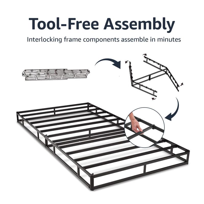 Edenza-Queen Box Spring 5 Inch, Heavy Duty Mattress BoxSpring Foundation, Sturdy Queen Box Springs for Bed with Fabric Cover Set, Easy Assembly, Noise Free fabric cover set