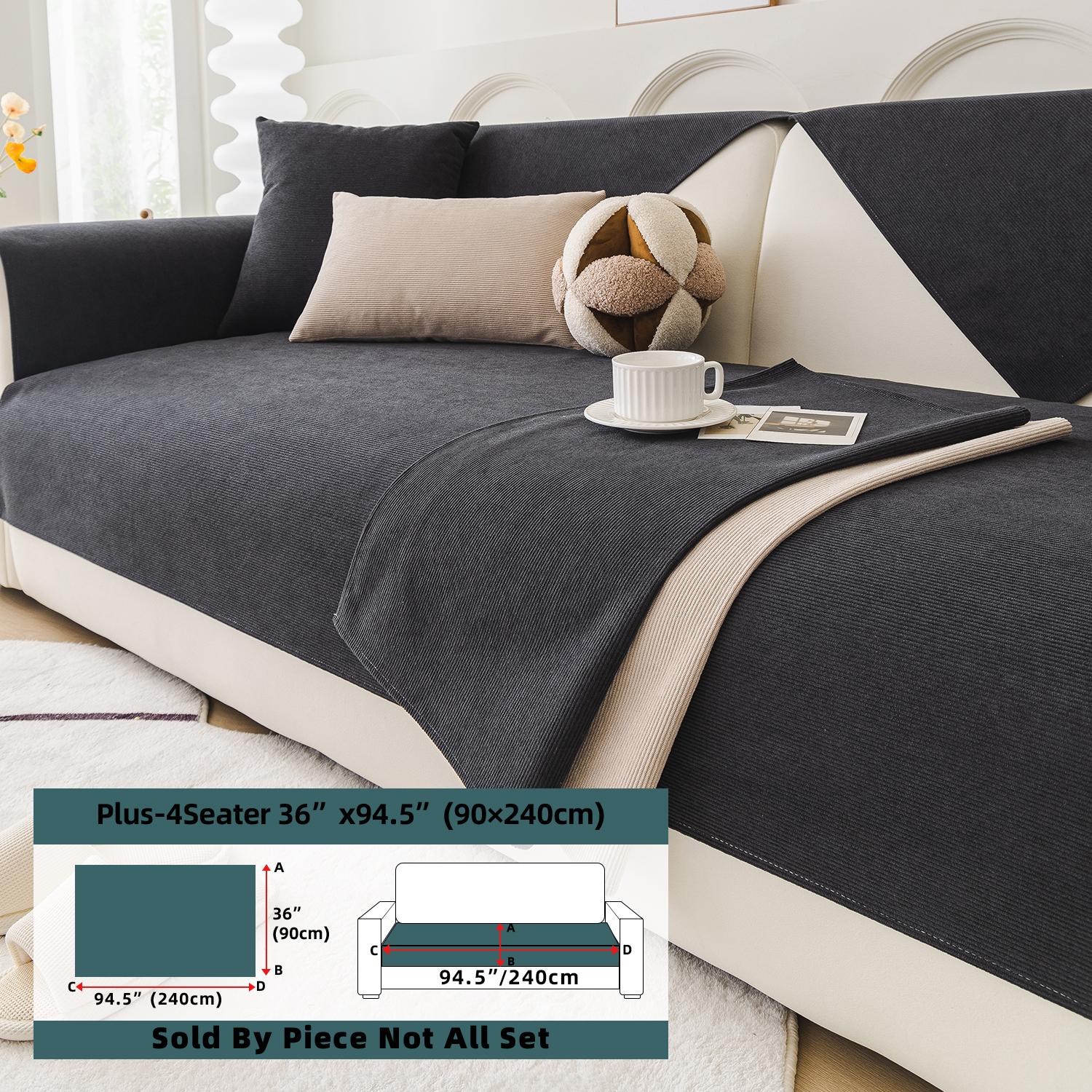 chenille waterproof sofa cushion, Sofa Protector, Soft Sofa Protector, Elastic Sofa Slipcover, suitable for all seasons, with a French cream style, anti-slip and cat scratch resistant, machine washable, for home decoration