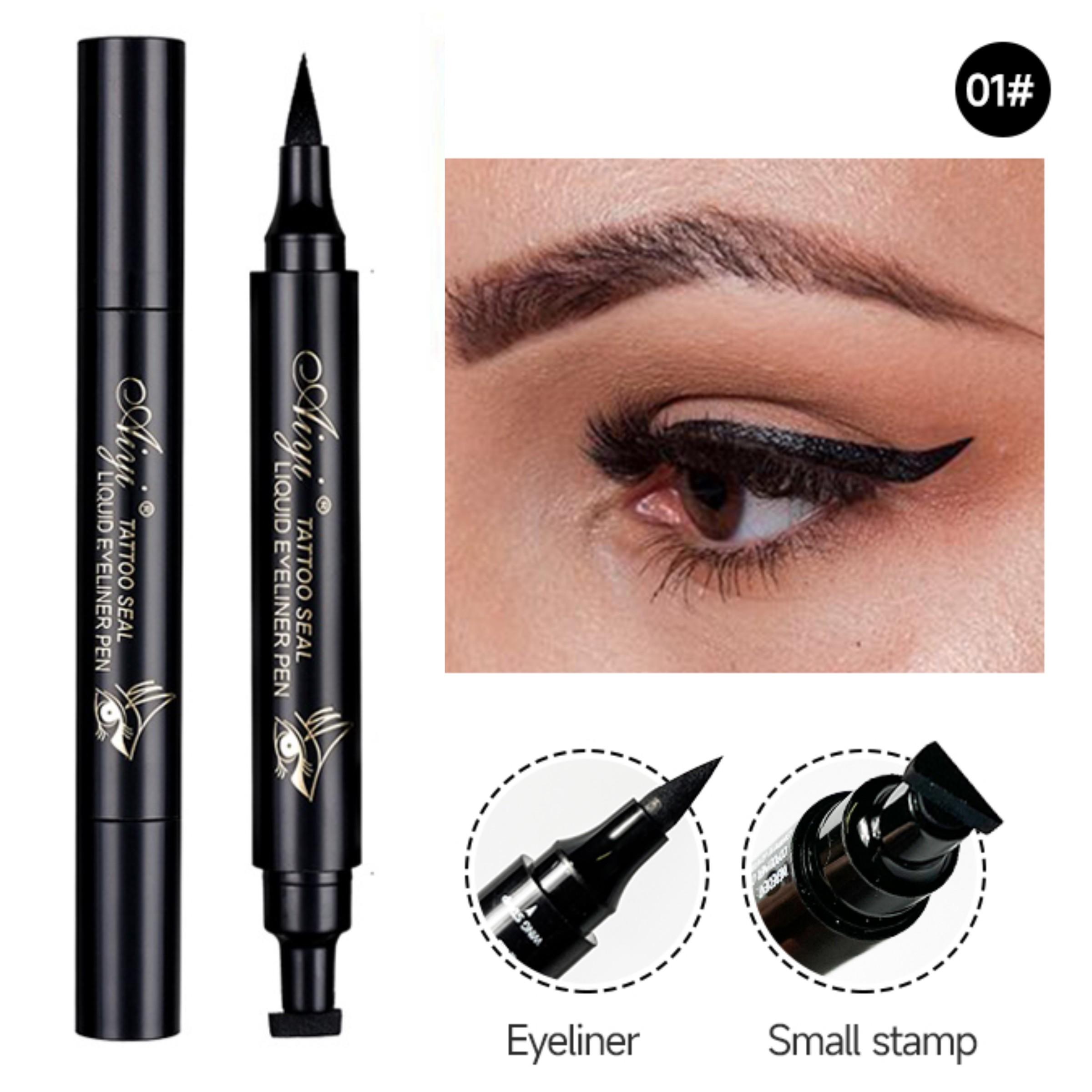 Wing Stamp Eyeliner Pen, Dual-Ended Liquid Eyeliner, Waterproof Long-Lasting, Vampire Wing Design, Anti-Smudge Makeup Tool
